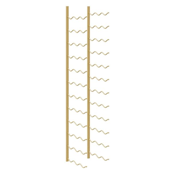 vidaXL sienas vīna pudeļu plaukts 36 pudelēm, zeltaina dzelzs