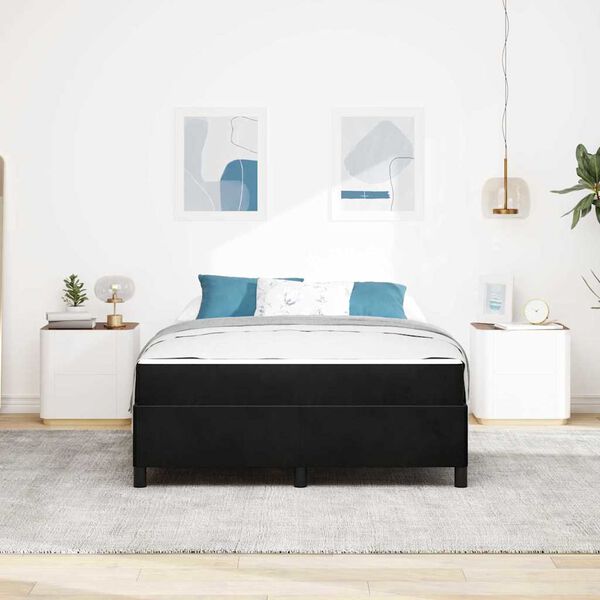 vidaXL Gultas rāmis ar matraci Melna 140 x 190 cm audums