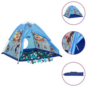 vidaXL rotaļu telts ar 250 bumbiņām, 120x120x90 cm, zila