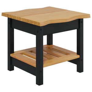 VidaXL Sānu galds EKAI Melns 50 x 50 x 45,5 cm Priedes masīvkoks