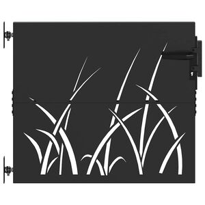 vidaXL Dārza vārti ar slēdzeni Melna 85 x 100 cm Pulverkrāsots tērauds