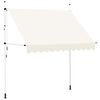 vidaXL markīze, krēmkrāsā, 250 cm, manuāli darbināma, sarullējama