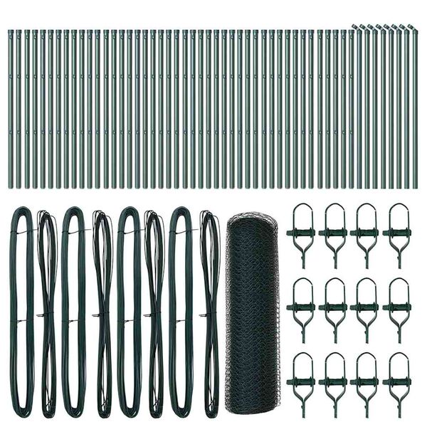 vidaXL Žoga āķis Zaļa 100 x 0,5 m (25 mm siets) Tērauds un PVC