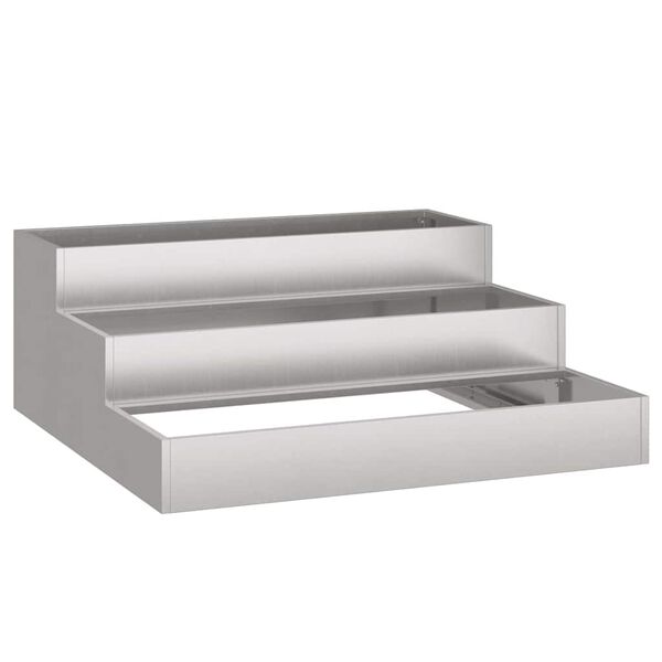 vidaXL Dārza stādītājs Sudraba 90 x 90 x 35 cm Nerūsējošs tērauds