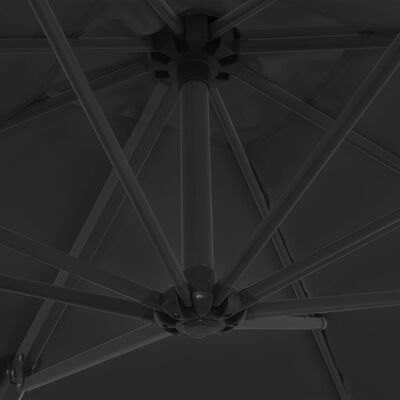vidaXL saulessargs ar tērauda kātu, 250x250 cm, antracītpelēks