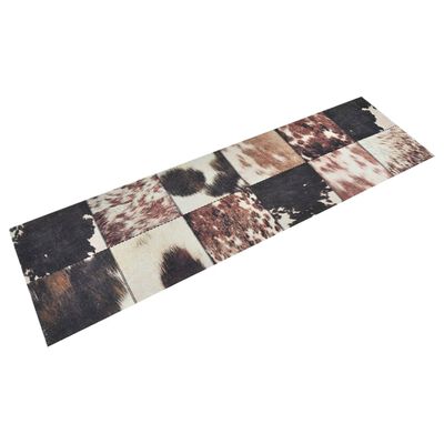 vidaXL virtuves paklājs, mazgājams, dzīvnieku āda, 45x150 cm, samts
