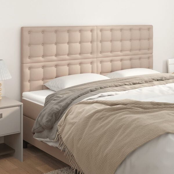 vidaXL galvgalis, kapučīno, 180x5x118/128 cm, mākslīgā āda