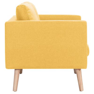 vidaXL divvietīgs dīvāns, dzeltens audums