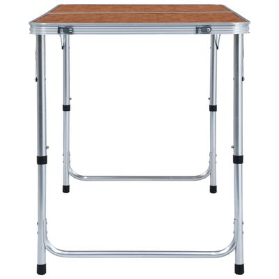 vidaXL saliekams kempinga galds, alumīnijs, 120x60 cm