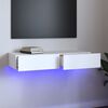 vidaXL TV skapītis ar LED apgaismojumu, balts, 90x35x15,5 cm