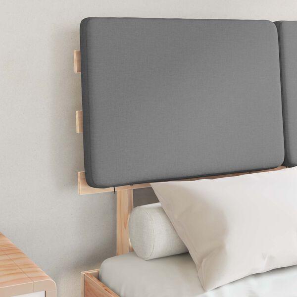 vidaXL Gultas rāmis ar polsterētu galvas balstu Gai&scaron;i pelēks