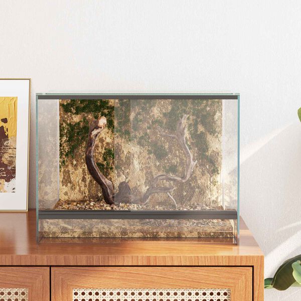 vidaXL Terārijs ar uzglabā&scaron;anu Caurspīdīgs 40 x 30 x 30 cm Stikls