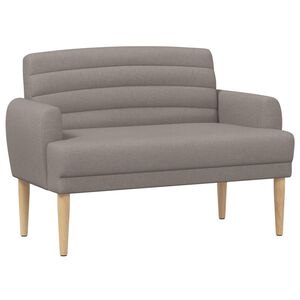 vidaXL Divvietīga mēbele ar pogu pūkām Pelēkbrūna 116 x 67 x 80 cm