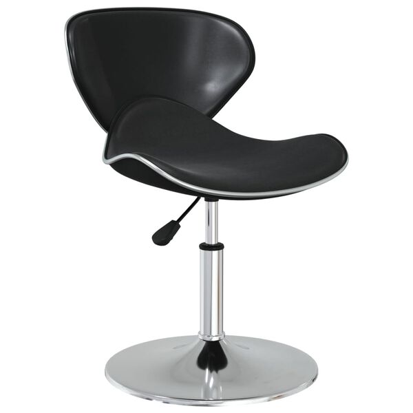 vidaXL virtuves krēsli, 6 gab., melna mākslīgā āda