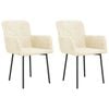 vidaXL virtuves krēsli, 2 gab., krēmkrāsas samts