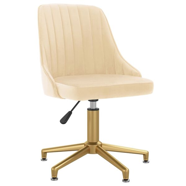 vidaXL grozāms virtuves krēsls, krēmkrāsas samts