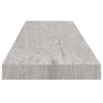 vidaXL sienas plaukts, betona pelēks, 90x23,5x3,8 cm, MDF