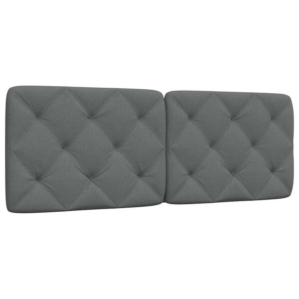 vidaXL galvgaļa spilvens, tum&scaron;i pelēks, 140 cm, audums