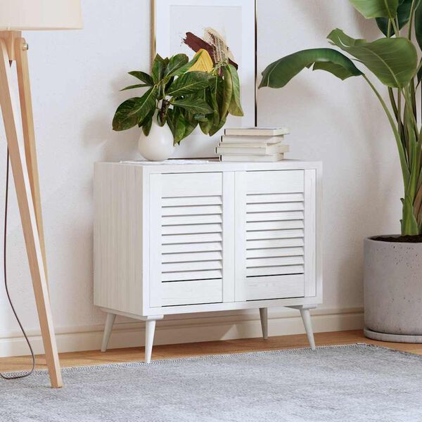 vidaXL skapja durvis, žalūziju dizains, 2 gab., balts, 39,5x29,5 cm