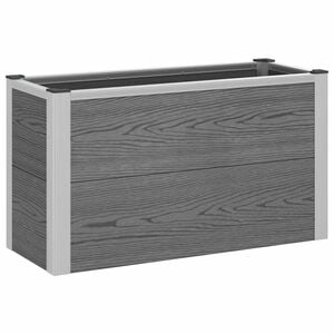 vidaXL Augstā puķu kaste Pelēka 75 x 30 x 22 cm WPC un alumīnijs