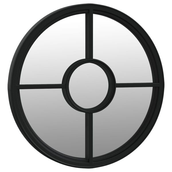 vidaXL dārza spogulis, melns, 60x4 cm, dzelzs, izmanto&scaron;anai ārā