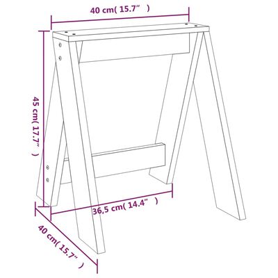 vidaXL taburetes, 2 gab., 40x40x45 cm, priedes masīvkoks, baltas