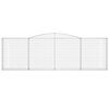 vidaXL arkveida gabiona grozi, 7 gb., 400x30x120/140cm, cinkota dzelzs