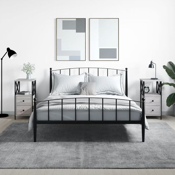 vidaXL naktsskapī&scaron;i, 2 gb., pelēcīgi, 34x35,5x70 cm, inženierijas koks