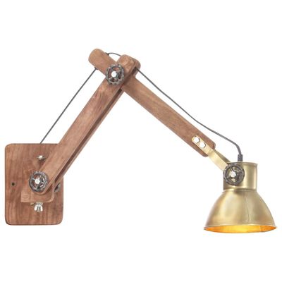 vidaXL sienas lampa, industriāls stils, misiņa krāsā, apaļa, E27