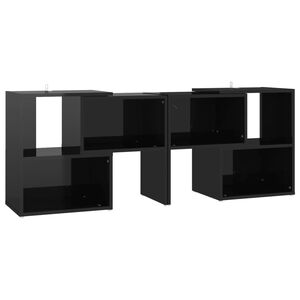 vidaXL TV plaukts, 104x30x52 cm, spīdīgi melns, inženierijas koks