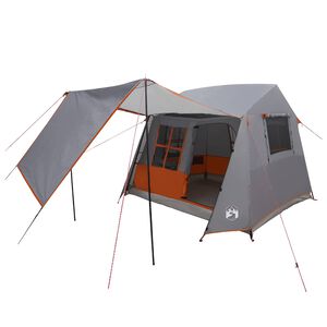 vidaXL Tuneļveida telts Pelēka un oranža 275 x 240 x 200 cm