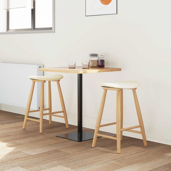 vidaXL Ēdamkrēsli 2 pcs Dabiska 46 x 37 x 63 cm Ciets gumijas koks