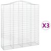 vidaXL arkveida gabiona grozi, 3 gb., 200x50x220/240cm, cinkota dzelzs