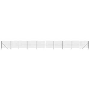 vidaXL stiepļu žogs, pelēks, 1,4x25 m, cinkots tērauds