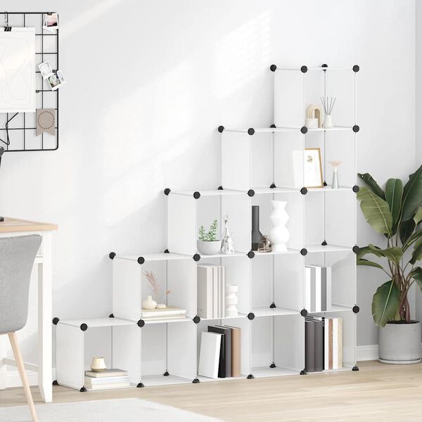 vidaXL plaukts, 15 kubveida nodalījumi, caurspīdīgs, plastmasa