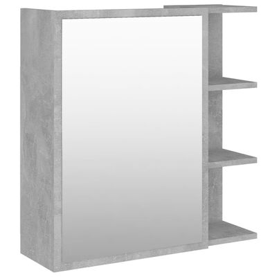 vidaXL vannasistabas spoguļskapītis, betona pelēks, 62,5x20,5x64 cm