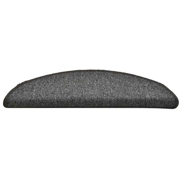 vidaXL kāpņu paklājiņi, 30 gab., 56x17x3 cm, tum&scaron;i pelēki, pusapaļi