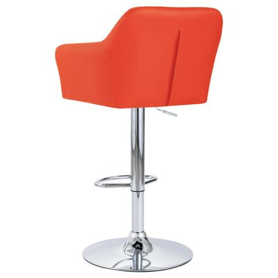 vidaXL bāra krēsli ar roku balstiem, 2 gab., oranža mākslīgā āda