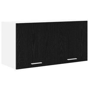 vidaXL Piekarams skapītis ar durvīm Melns ozolkoks 80 x 31 x 40 cm
