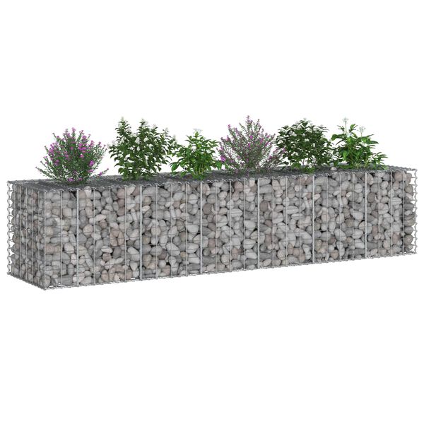 vidaXL Gabions pacelta gulta 2 pcs Sudraba 260 x 60 x 55 cm