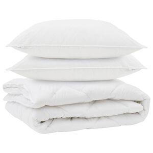 vidaXL Visu sezonu segas ar spilvenu 3 pcs Balts Mikro&scaron;ķiedra