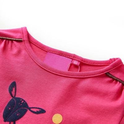 Bērnu krekls ar garām piedurknēm, koši rozā, 92