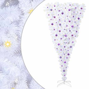 vidaXL Mākslīgā Ziemassvētku eglīte Balts 240 cm PVC un tērauds