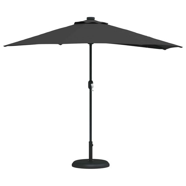vidaXL Dārza parasols Melna 294 x 150 x 224 cm Poliesters un tērauds