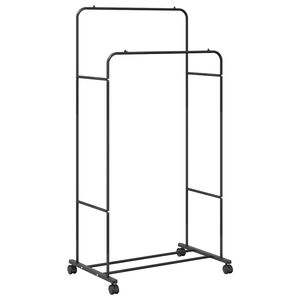 vidaXL Apģērba statīvs Melna 80 x 53 x 156 cm