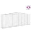 vidaXL arkveida gabiona grozi, 7 gb., 400x50x140/160cm, cinkota dzelzs