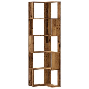 vidaXL 5-līmeņu grāmatu plaukts, veca koka, 50x50x179 cm, koks