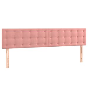 vidaXL gultas galvgaļi, rozā, 180x5x78/88 cm, samts