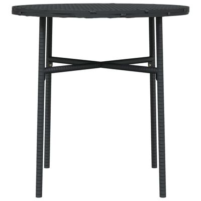 vidaXL tējas galdiņš, melns, 45 cm, PE rotangpalma