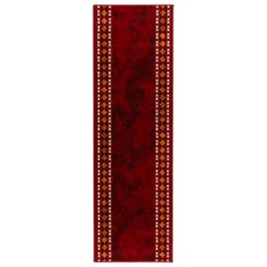 vidaXL Skrējēju paklājs FLORNES Austs Sarkana Dimanti 67 x 150 cm PP